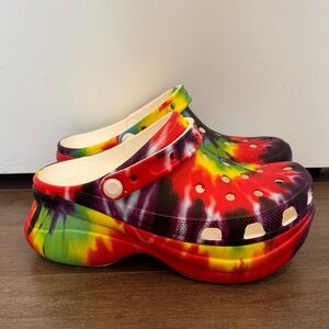Crocs Tie Dye Platform Clogs- New